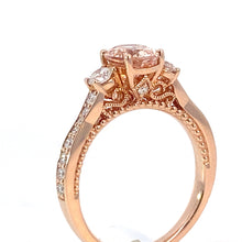 Load image into Gallery viewer, Rose gold morganite and Diamond ring