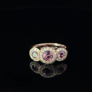 Rose gold pink sapphire and Diamond ring