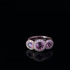 Rose gold pink sapphire and Diamond ring