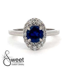 Load image into Gallery viewer, White gold sapphire and Diamond ring