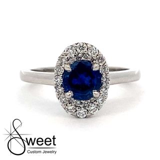 White gold sapphire and Diamond ring