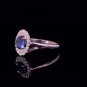 White gold sapphire and Diamond ring