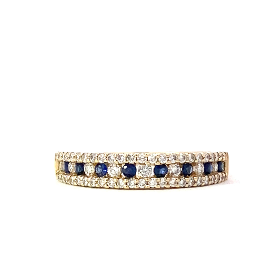 YELLOW GOLD SAPPHIRE & DIAMOND RING