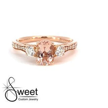 Load image into Gallery viewer, Rose gold morganite and Diamond ring