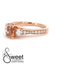 Load image into Gallery viewer, Rose gold morganite and Diamond ring