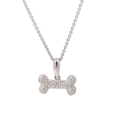 14K WHITE GOLD BONE NECKLACE