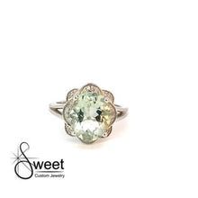 Load image into Gallery viewer, Green Quartz and Diamond Ring