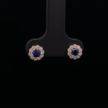 Load image into Gallery viewer, White gold Sapphire and Diamond Earrings