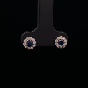 White gold Sapphire and Diamond Earrings