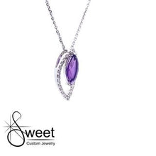 Load image into Gallery viewer, 14kt white gold diamond and natural amethyst necklace