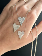 Load image into Gallery viewer, 14KT PAVE DIAMOND HEART NECKLACE