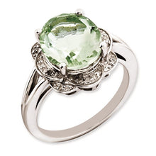 Load image into Gallery viewer, Green Quartz and Diamond Ring