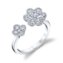 Load image into Gallery viewer, White gold Double Flower Diamond Ring