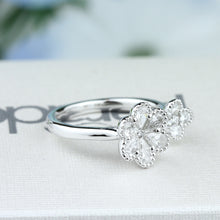 Load image into Gallery viewer, White gold Double Flower Diamond Ring