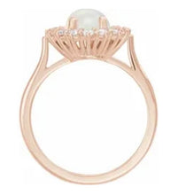 Load image into Gallery viewer, Rose gold opal and Diamond ring