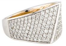 Load image into Gallery viewer, WHITE AND YELLOW GOLD PAVE DIAMOND RING