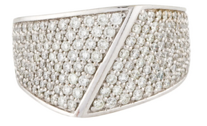 WHITE AND YELLOW GOLD PAVE DIAMOND RING