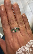 Load image into Gallery viewer, White gold emerald and diamond ring