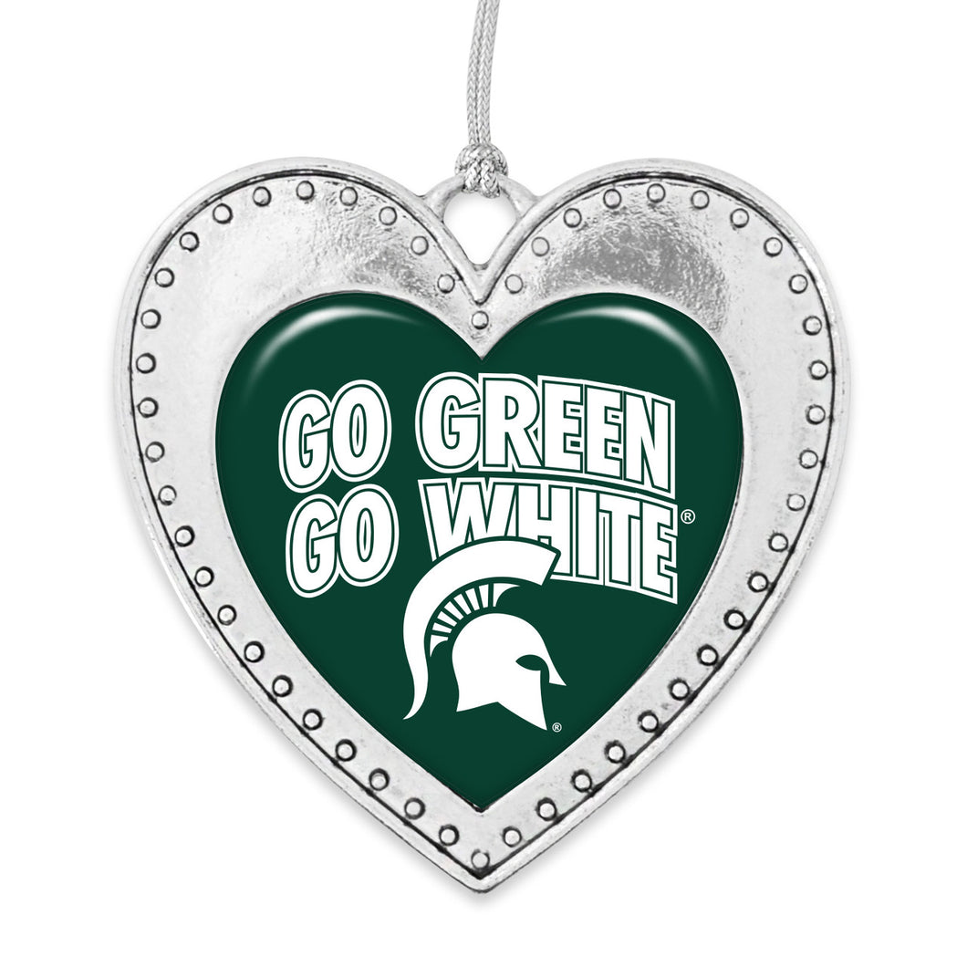 MSU Christmas Heart Ornament