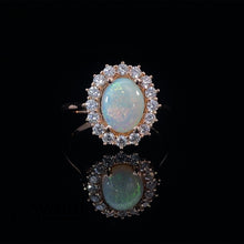 Load image into Gallery viewer, Rose gold opal and Diamond ring