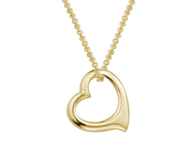 Yellow Gold Floating Heart Pendant