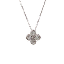 Load image into Gallery viewer, WHITE GOLD DIAMOND FLOWER NECKLACE