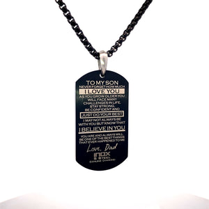 Black Dog Tag with Diamond