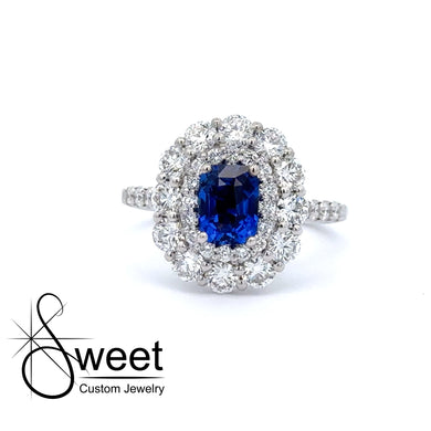 White gold Sapphire and Diamond Ring