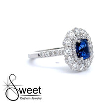 Load image into Gallery viewer, White gold Sapphire and Diamond Ring