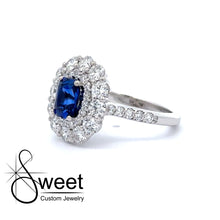 Load image into Gallery viewer, White gold Sapphire and Diamond Ring
