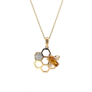 HONEYCOMB AND BEE NECKLACE