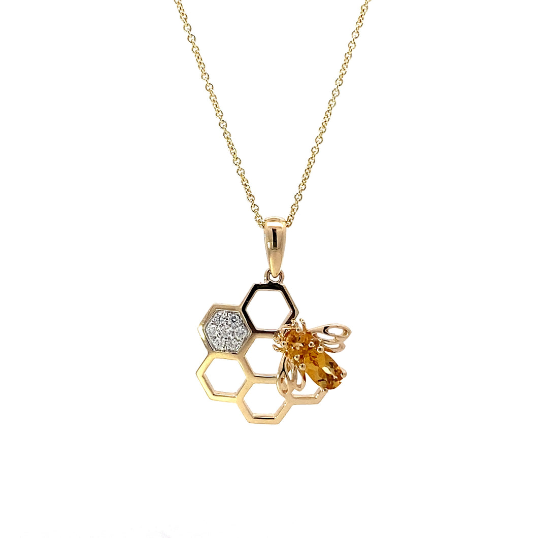 HONEYCOMB AND BEE NECKLACE