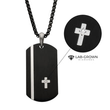 Load image into Gallery viewer, Black Dog Tag with Diamond