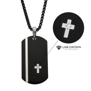 Black Dog Tag with Diamond