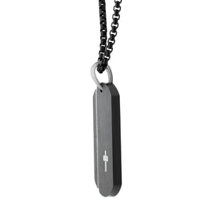 Black Dog Tag with Diamond