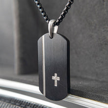 Load image into Gallery viewer, Black Dog Tag with Diamond