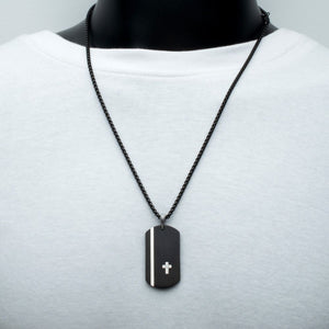 Black Dog Tag with Diamond