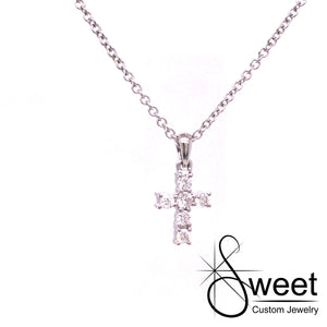 14KT WHITE GOLD CROSS PENDANT