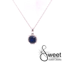 Load image into Gallery viewer, White gold Lab Created Sapphire Pendant