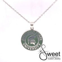 Load image into Gallery viewer, Sterling silver pendant MSU circle