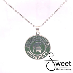 Sterling silver pendant MSU circle