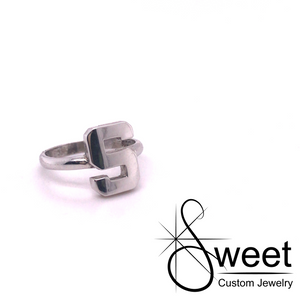 Sterling silver block "S" Ring