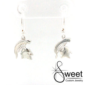 One set of Sterling silver Mini spartan head earrings