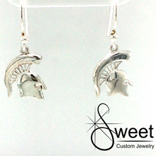 Load image into Gallery viewer, One set of Sterling silver Mini spartan head earrings