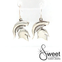 Load image into Gallery viewer, One set of Sterling silver medium size spartan head earrings