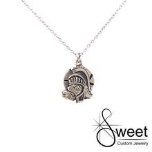Load image into Gallery viewer, Sterling Silver Mini Gruff Spartan Pendant with Basketball Charm