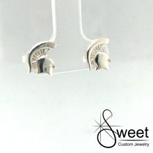 Load image into Gallery viewer, ONE PAIR OF sterling sliver MINI-MINI SPARTAN HEAD STUD EARRINGS