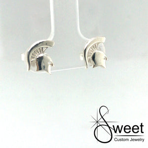 ONE PAIR OF sterling sliver MINI-MINI SPARTAN HEAD STUD EARRINGS