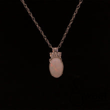 Load image into Gallery viewer, ONE 14KT WHITE GOLD PENDANT FEATURING ONE OVAL SHAPED OPAL