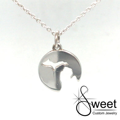 ONE STERLING SILVER STATE OF MICHIGAN CUT OUT DISC